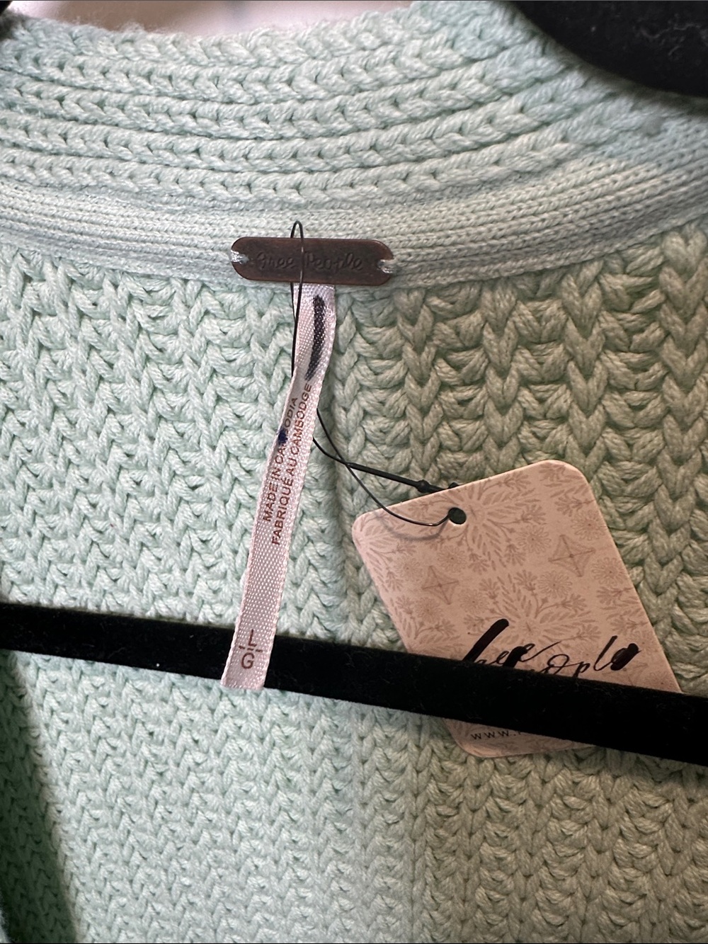 Free People Soft Mint Open-Front Knit Cardigan (51) - Picture 2 of 4